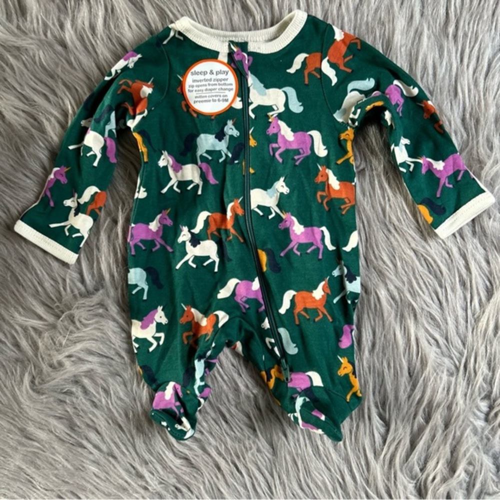 Wonder Nation‎ Unicorn Pajamas Baby Girl’s Size Preemie Footie Pjs Pajama
